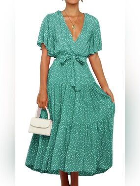 NWT SHIBEVER chiffon maxi dress size large